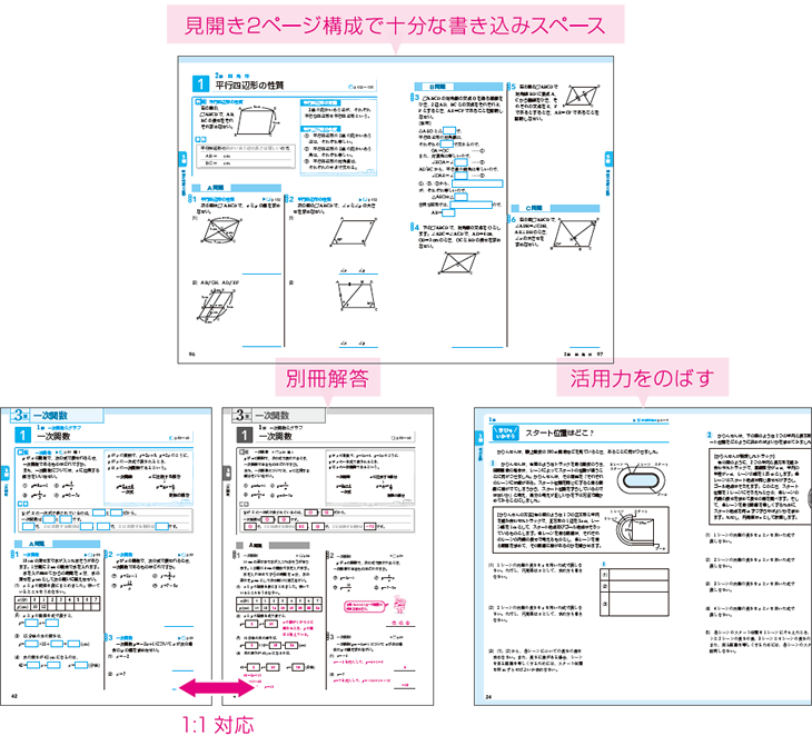 未来へひろがる数学問題集1～3年