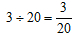 3÷20＝20分の3