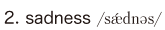 2. sadness