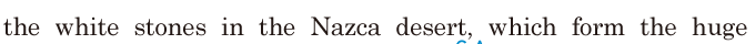 the white stones in the Nazca desert, / which <span class='nw'>form</span> the huge 