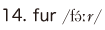 14. fur