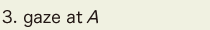 3. gaze at A