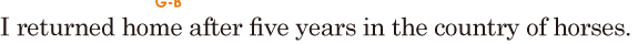 I returned home / after five years in the country of horses. // 