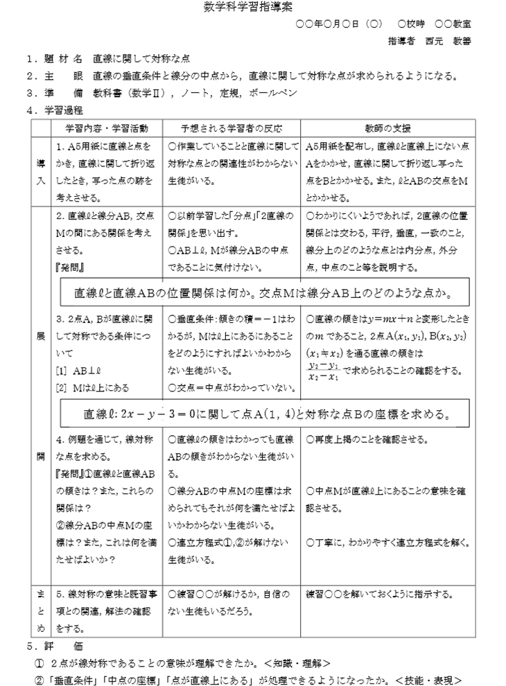 数学が苦手な生徒のための線対称の指導 線対称の意味を体感させる 授業実践記録 アーカイブ一覧 数学 高等学校 知が啓く 教科書の啓林館