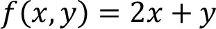 f(x,y)=2x+y