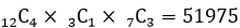 (_12)C_4×(_3)C_1×(_7)C_3=51975