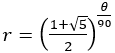 r=((1+√5)/2)^(θ/90)