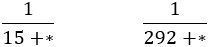 1/(15+*)  1/(292+*)