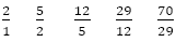 2/1 5/2 12/5 29/12 70/29