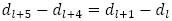 d_(l+5)-d_(l+4)=d_(l+1)-d_l