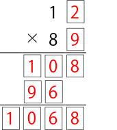 3.あとは普通のかけ算をして□をうめていく。