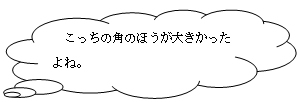 こっちの角のほうが大きかったよね。