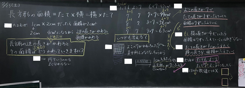 長方形の面積公式を読み 公式の価値に触れる実践 変わり方 4年 私の実践 私の工夫アーカイブ一覧 授業支援 サポート資料 算数 小学校 知が啓く 教科書の啓林館