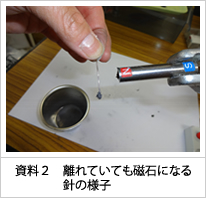 資料2 離れていても磁石になる針の様子