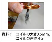 資料１　コイルの太さ0.6mm，コイルの直径４cm