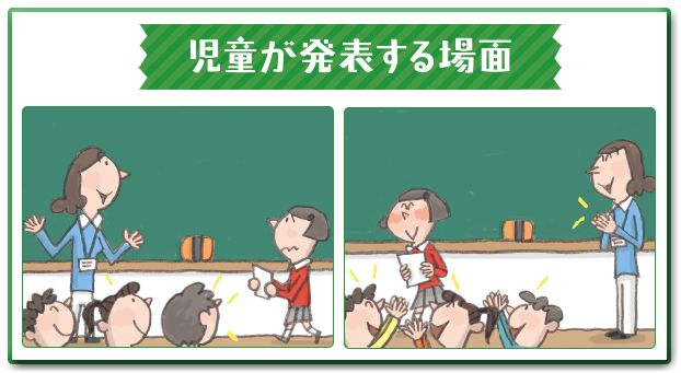 児童が発表する場面