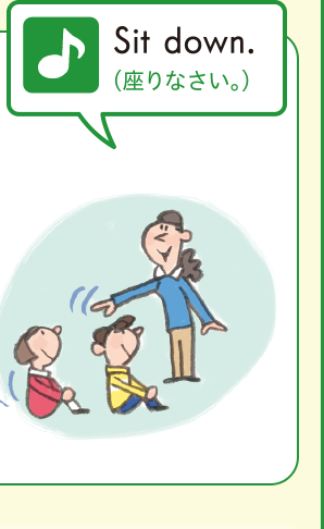 Sit down. (座りなさい。)