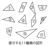 提示する11種類の図形