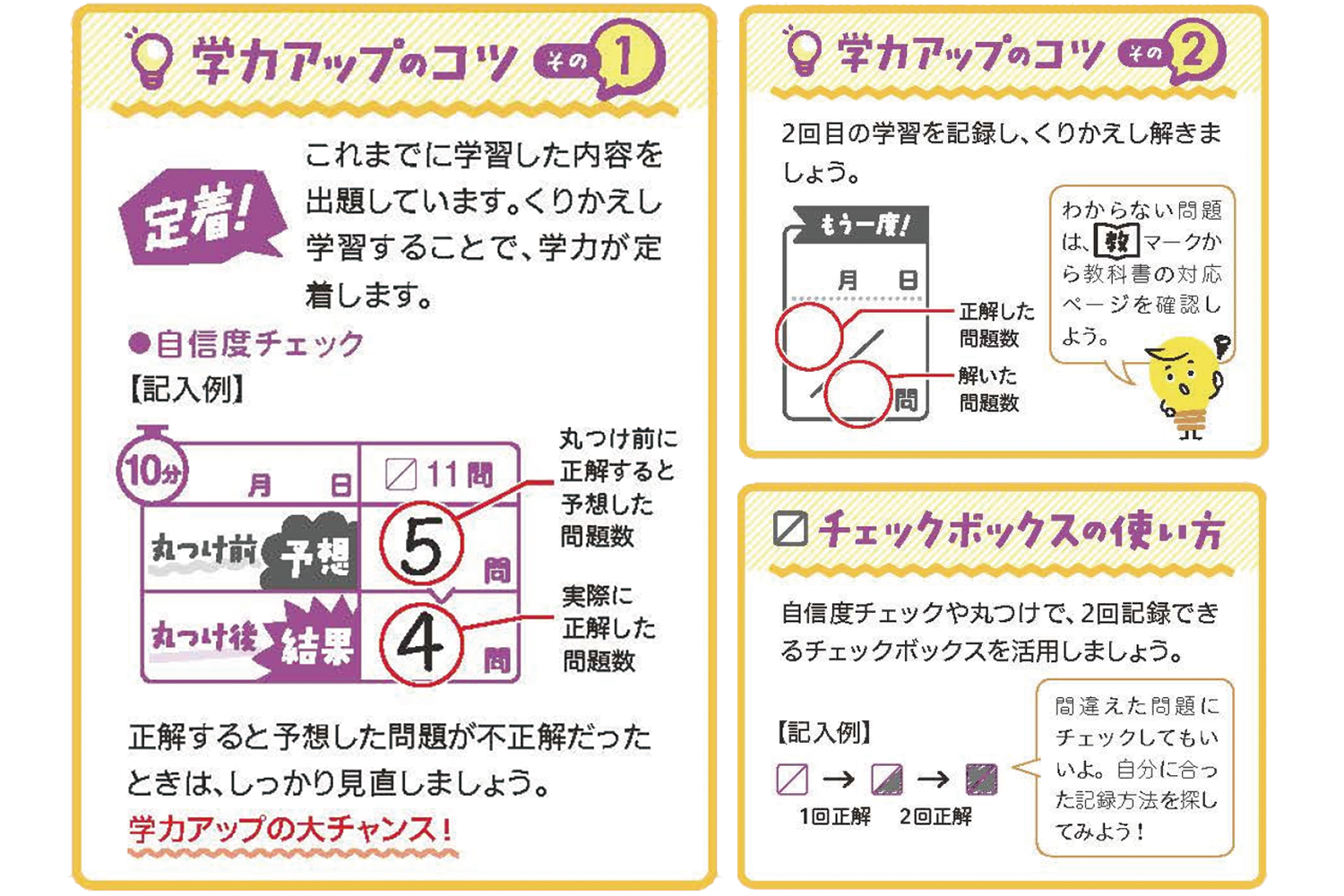 復習、定着を促す多数の要素